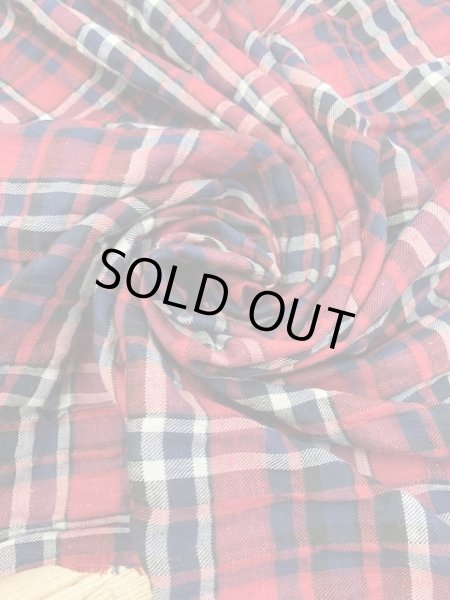 画像6: 生地:チェック柄コットン(赤紺系) (6)