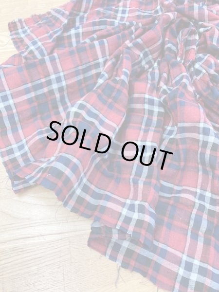 画像7: 生地:チェック柄コットン(赤紺系) (7)