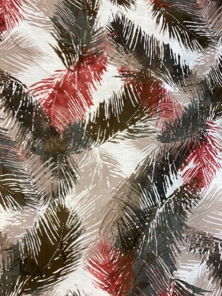 画像3: 生地:葉っぱ柄リネン(赤系) (3)