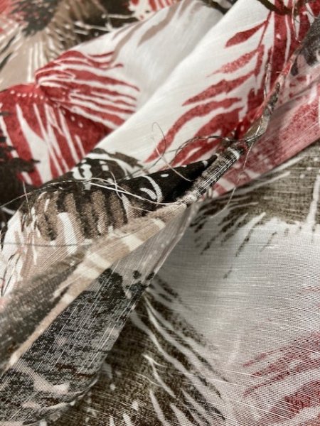 画像5: 生地:葉っぱ柄リネン(赤系) (5)