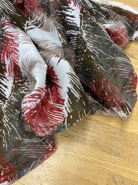 画像6: 生地:葉っぱ柄リネン(赤系) (6)
