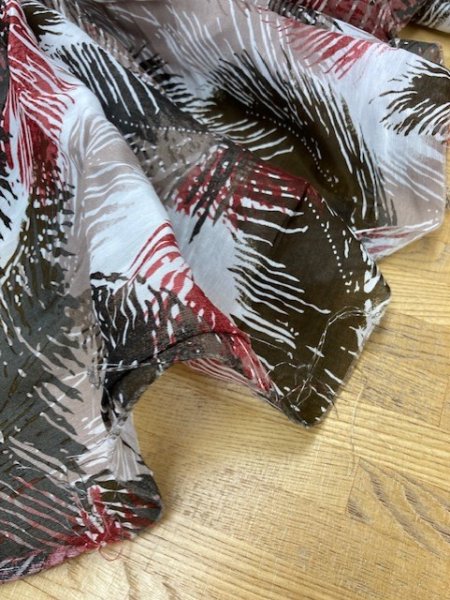 画像7: 生地:葉っぱ柄リネン(赤系) (7)