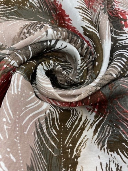 画像8: 生地:葉っぱ柄リネン(赤系) (8)