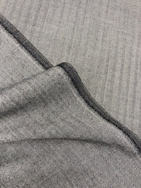 画像7: 生地:ウール混ヘリンボーンストレッチ(紺) (7)