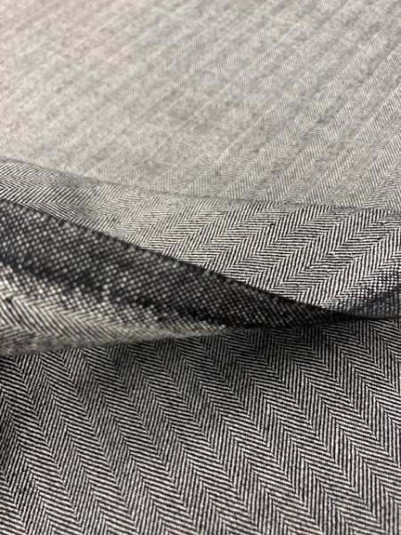 画像4: 生地:ウール混ヘリンボーンストレッチ(紺) (4)