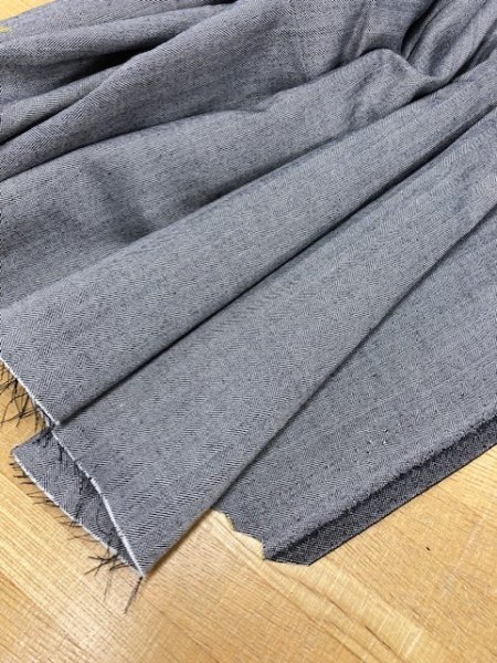 画像6: 生地:ウール混ヘリンボーンストレッチ(紺) (6)