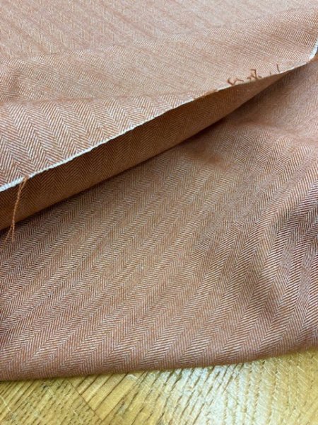 画像5: 生地:ウール混ヘリンボーンストレッチ(オレンジ) (5)