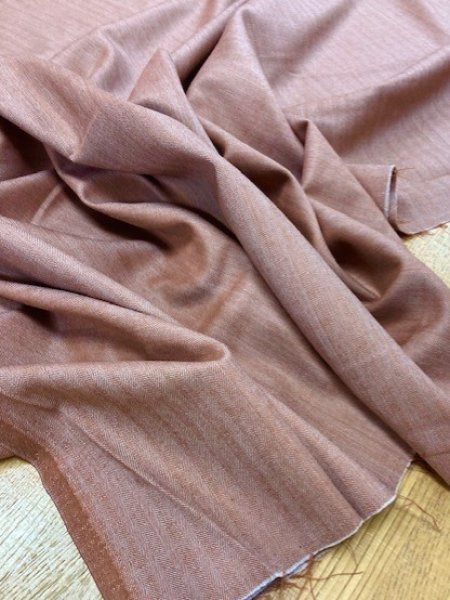 画像7: 生地:ウール混ヘリンボーンストレッチ(オレンジ) (7)