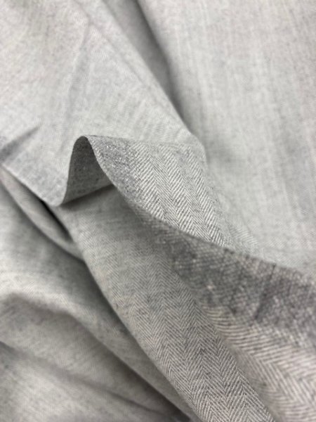 画像7: 生地:ウール混ヘリンボーンストレッチ(グレー) (7)