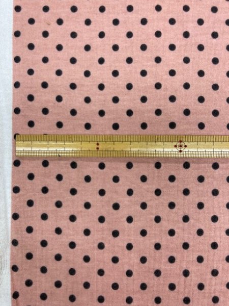 画像2: 生地:水玉柄天竺ニット(ピンク/黒) (2)