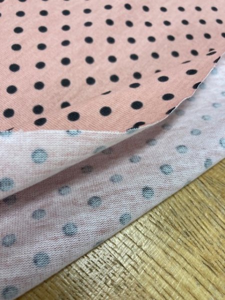 画像3: 生地:水玉柄天竺ニット(ピンク/黒) (3)