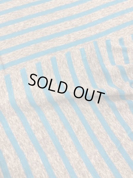 画像3: 生地:ボーダー柄フライスニット(グレー/水色) (3)