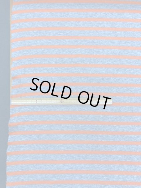 画像2: 生地:ボーダー柄フライスニット(グレー/オレンジ) (2)