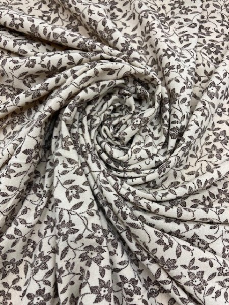 画像7: 生地:花柄ポリニット(ベージュ/茶) (7)