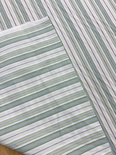 画像3: 生地：コットンストライプ（グリーン） (3)