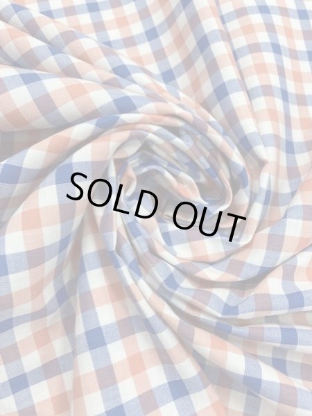 画像5: 生地:チェック柄コットン(オレンジブルー) (5)