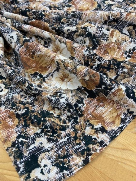 画像6: 生地:ゴブラン織り風花柄プリント(ベージュ) (6)