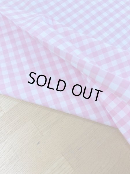 画像3: 生地:ギンガムチェック中柄コットン(白/ピンク) (3)