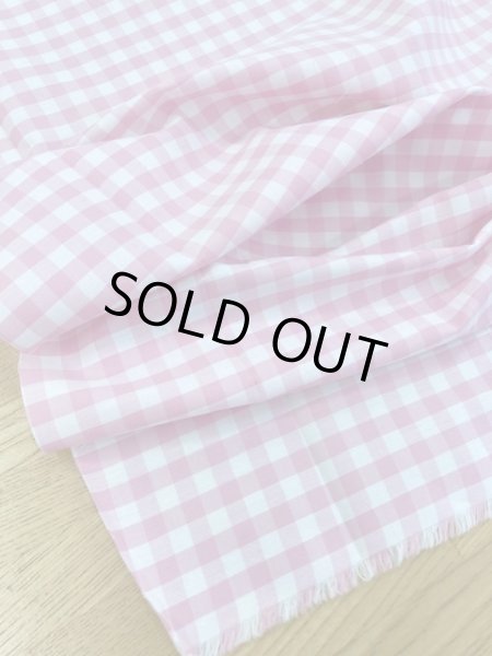 画像4: 生地:ギンガムチェック中柄コットン(白/ピンク) (4)
