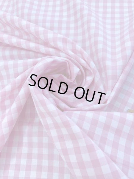 画像6: 生地:ギンガムチェック中柄コットン(白/ピンク) (6)
