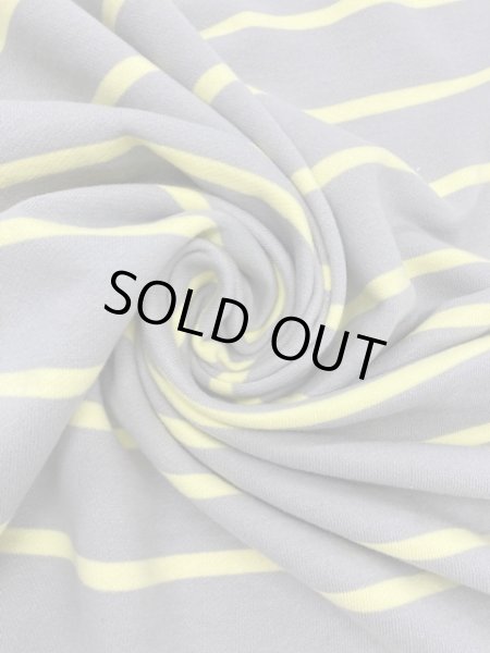 画像5: 生地:ボーダー裏毛ニット(グレー/黄) (5)