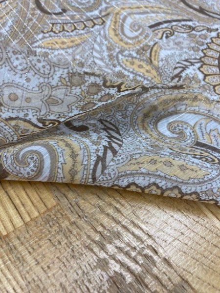 画像3: 生地:ラメ入りペイズリー柄(ベージュ) (3)