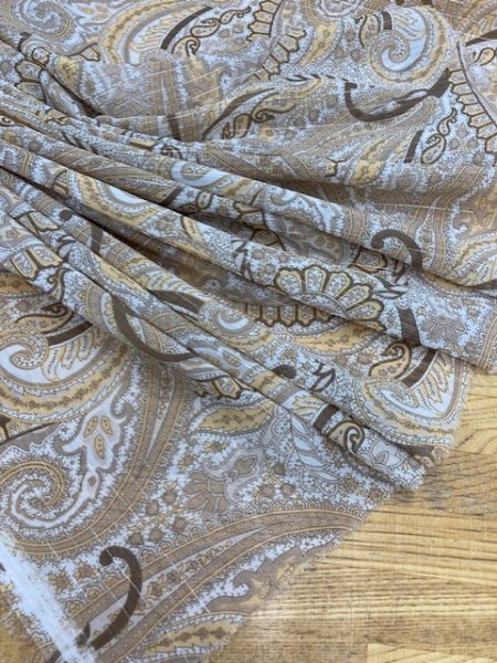 画像6: 生地:ラメ入りペイズリー柄(ベージュ) (6)
