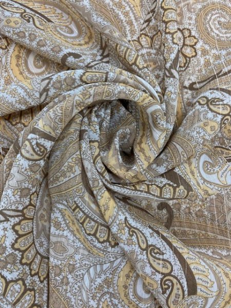画像7: 生地:ラメ入りペイズリー柄(ベージュ) (7)