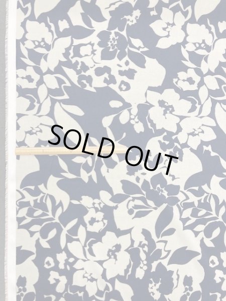 画像1: 生地：花柄（グレージュ／紺） (1)