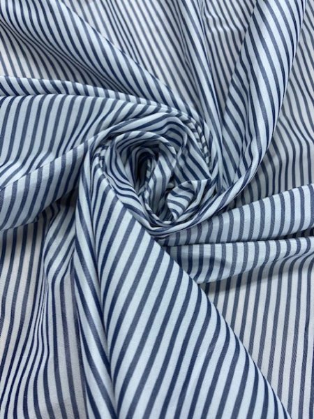 画像6: 生地:ストライプ柄ポリエステル(白/紺) (6)