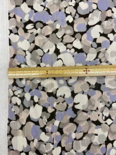 画像3: 生地:ポリエステル楊柳プリント(ブルー系) (3)