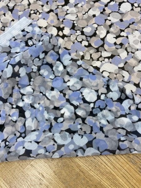 画像4: 生地:ポリエステル楊柳プリント(ブルー系) (4)