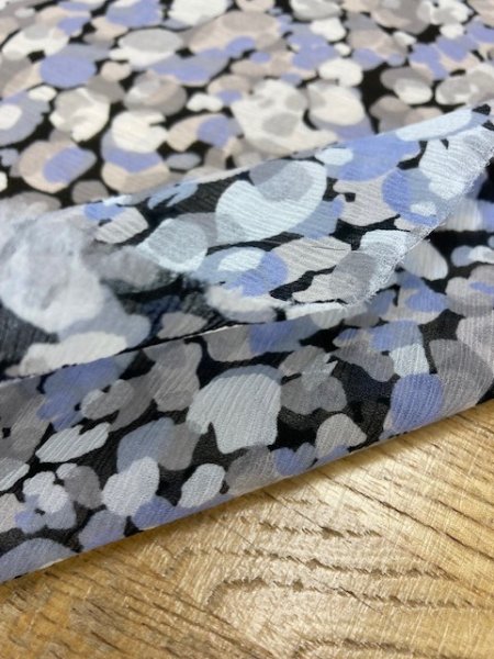 画像6: 生地:ポリエステル楊柳プリント(ブルー系) (6)