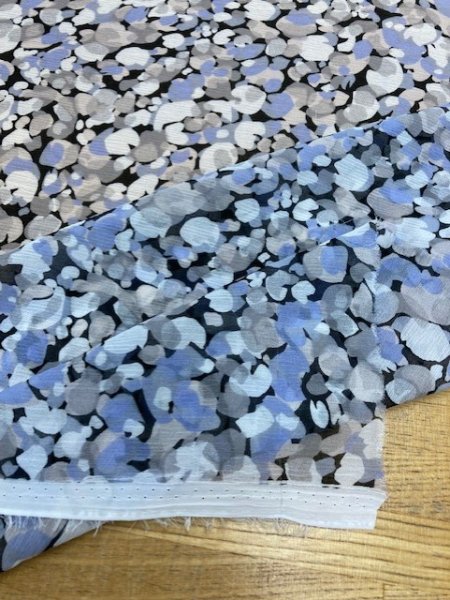 画像5: 生地:ポリエステル楊柳プリント(ブルー系) (5)