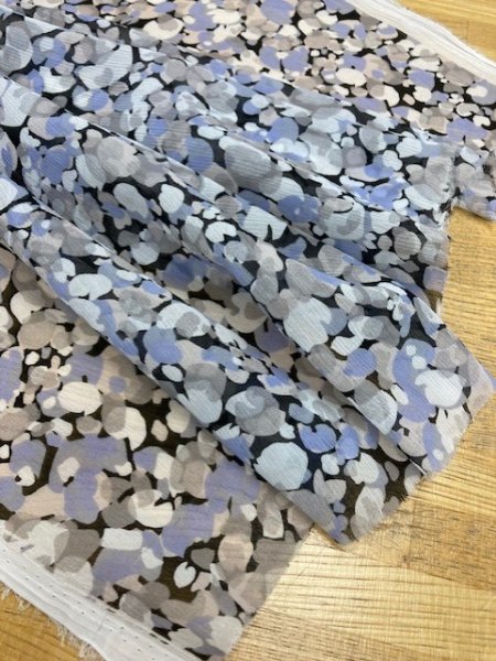 画像7: 生地:ポリエステル楊柳プリント(ブルー系) (7)