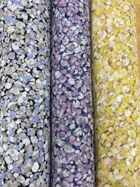 画像9: 生地:ポリエステル楊柳プリント(ブルー系) (9)