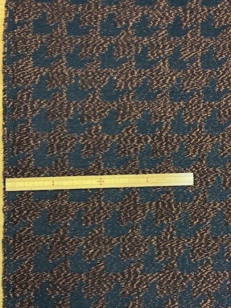 画像2: 生地:ラメ入り千鳥格子柄ポリ(オレンジ/黒) (2)