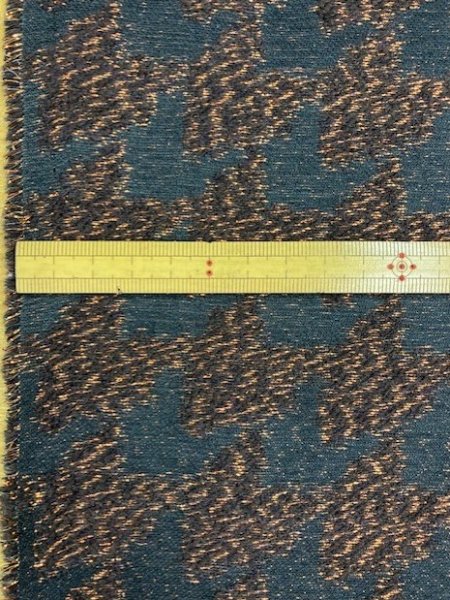 画像3: 生地:ラメ入り千鳥格子柄ポリ(オレンジ/黒) (3)