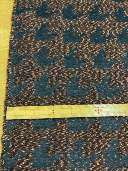 画像4: 生地:ラメ入り千鳥格子柄ポリ(オレンジ/黒) (4)