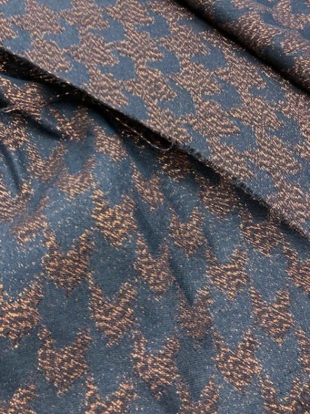 画像6: 生地:ラメ入り千鳥格子柄ポリ(オレンジ/黒) (6)