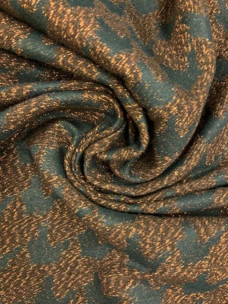 画像7: 生地:ラメ入り千鳥格子柄ポリ(オレンジ/黒) (7)