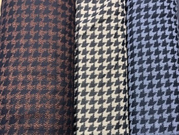 画像8: 生地:ラメ入り千鳥格子柄ポリ(オレンジ/黒) (8)