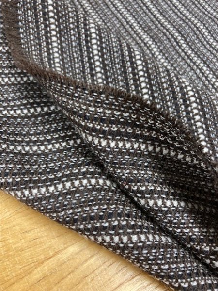 画像3: 生地: ボーダーウール(茶系) (3)