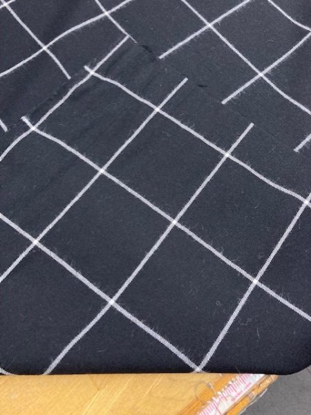 画像3: 生地:格子柄ウール(濃紺/白) (3)