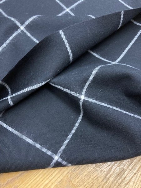 画像5: 生地:格子柄ウール(濃紺/白) (5)
