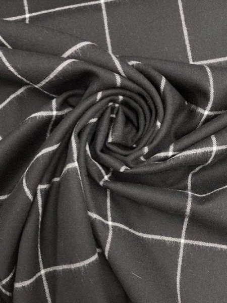 画像6: 生地:格子柄ウール(濃紺/白) (6)