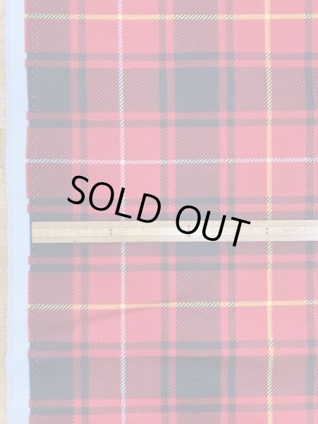 画像2: 生地:タータンチェック柄TCツイル(赤) (2)