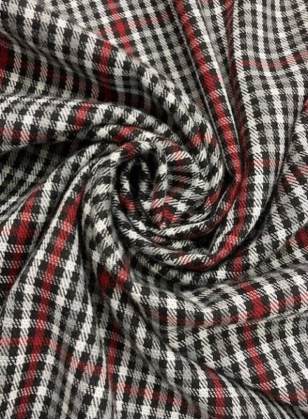 画像6: 生地:チェック柄裏起毛(グレー/赤) (6)