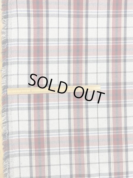 画像1: 生地:チェック柄裏起毛(白/赤) (1)