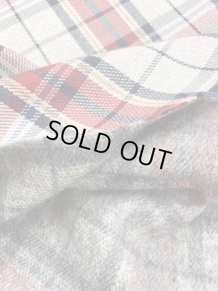 画像4: 生地:チェック柄裏起毛(白/赤) (4)